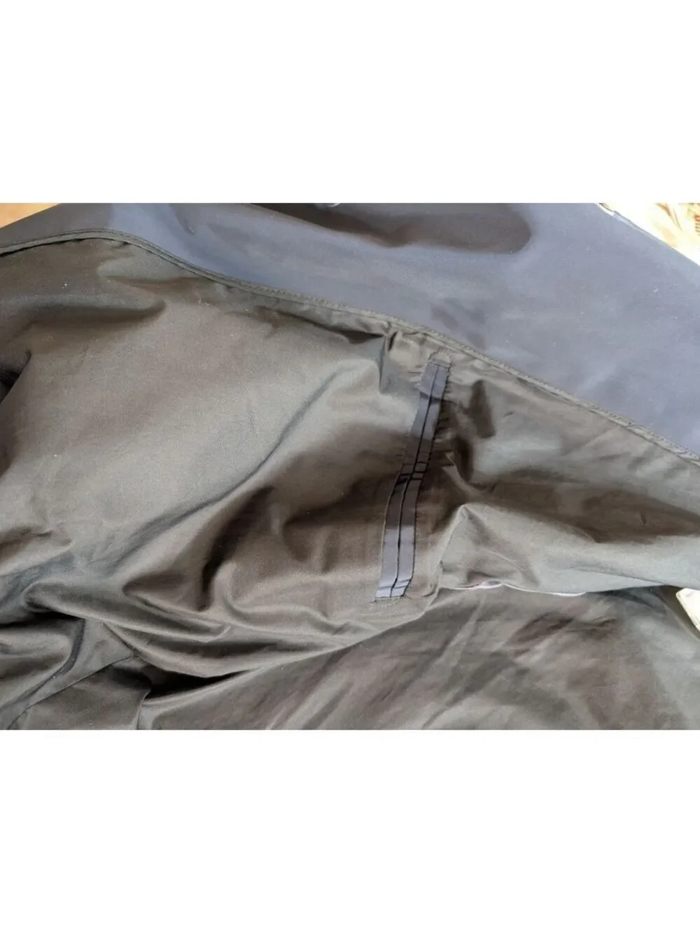 Banana Republic Sz L Car Coat Men’s Mid Length Navy Zip & Snap Repairable Flaws